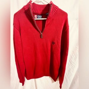 Chaps men’s half zip red sweater size large.